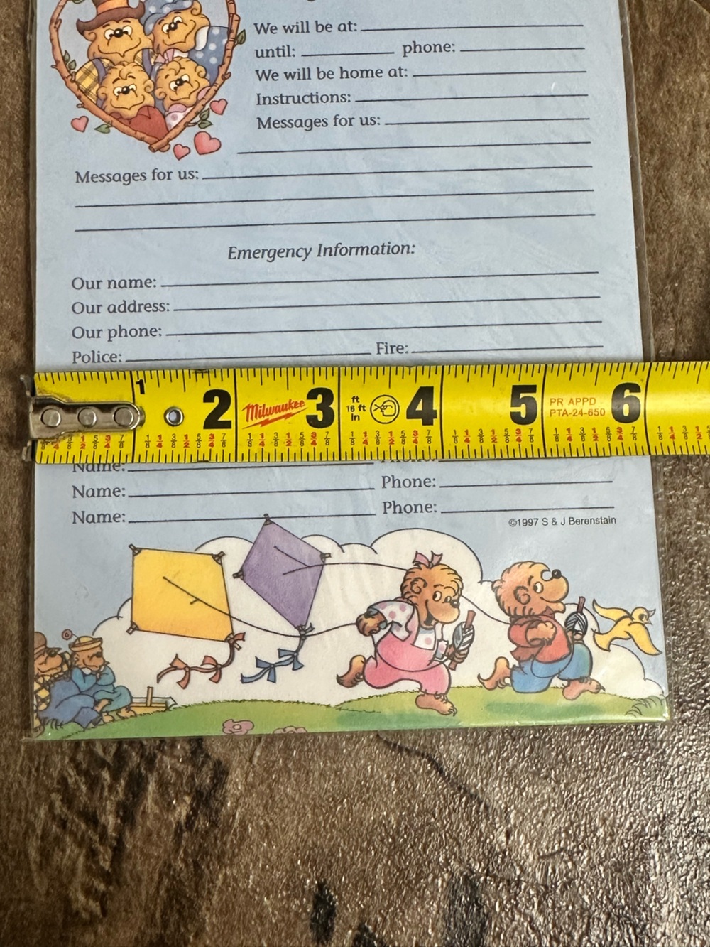Vintage 1997 Berenstain Bears Magnetic Babysitter Memo Pad NWT - Picture 4 of 5